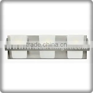 UL CUL Listed Hotel Vanity Light Fixture With 3 Lights Glass Shades For Bath W81072 thumbnail-1