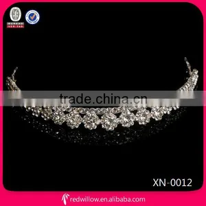 Classical USABride Silver Crystal Rhinestone Princess Tiara Crown Bridal Tiara thumbnail-2