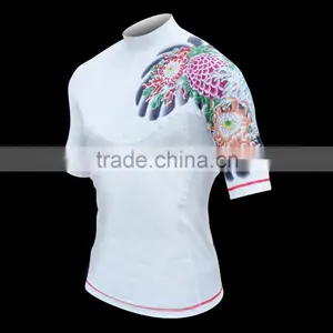Custom Own Design Sublimation Printing Rash Guards,Mosisture-wicking Material Compression Gear,Mens Musle Wear Customized thumbnail-1