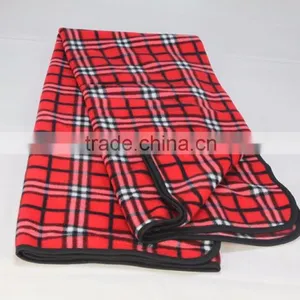 Compact Plaid Fleece Throw Blanket With Drawstring Pouch thumbnail-2