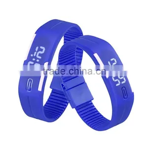 Fashion Design Ultra Thin Sports Silicone Digital Unisex LED Sports Bracelet Wrist Watch thumbnail-3