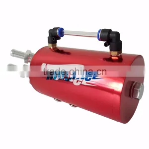 New Universal Car Racing Engine Oil Catch Tank Can Reservoir Red Round + Hose thumbnail-5