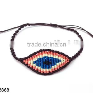 Braided Macrame Crystal Beads Eye Bracelet thumbnail-5