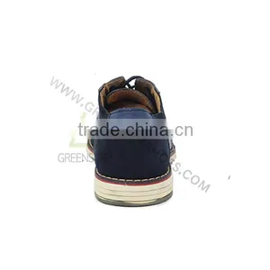 Navy Blue Cow Suede Man Leather Shoes thumbnail-3