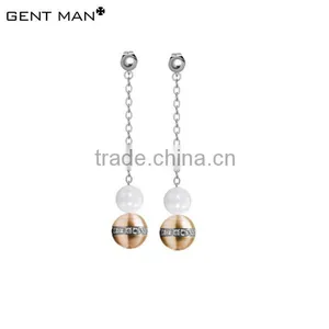 Wholesale Women Earring 316l Stainless Steel Main Material Ceramic Beads Women's Gold Plated Earring thumbnail-1