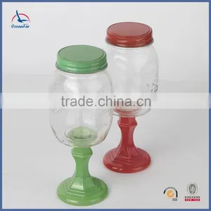 Wholesale Glass Mason Jar For Drinking Mason Jar With Stem thumbnail-2