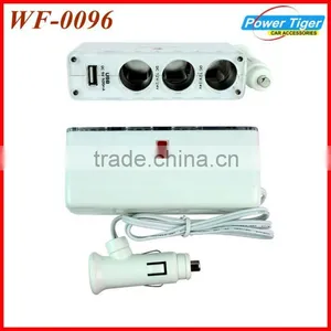 1Pcs 3 Socket Car Cigarette Lighter Charger USB Port Adapter thumbnail-1