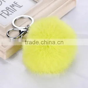 Fluffy Ball Pompom Fur Keychain Cute Keychains Rabbit Fur Ball Key Chain For Car Key Ring Bag thumbnail-6