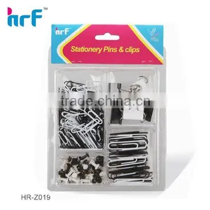 White and Black Paper Clip Set With Office Pin thumbnail-1