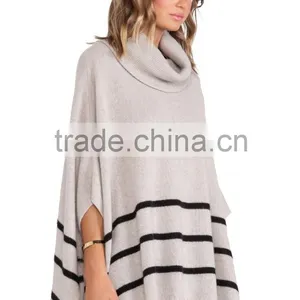 Ladies Striped Turtleneck Pullover Sweater thumbnail-2