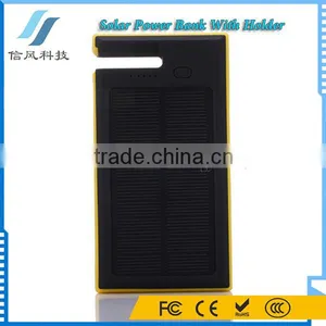 Yellow 5000mAh Dual USB Charger Power Bank Solar Charger With Holder thumbnail-3
