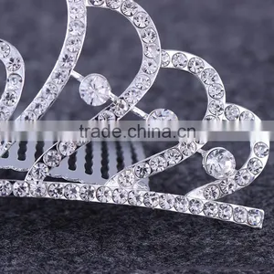 Korean Fashion Love Crown Bride Crown Alloy Rhinestone Hair Comb Hair Accessories Jewelry Factory Outlets thumbnail-4