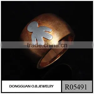 New Fashion Plain Brass Little Boy Shape Ring thumbnail-1