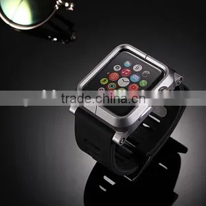 2016 Hot New Products for Apple Watch Silicone Band Wristband Strap With Aluminum Metal Case Cover thumbnail-3