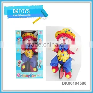 Hot Sale New Item B/O Music Clown Unicycle Color Box Plush Kids Toys thumbnail-1