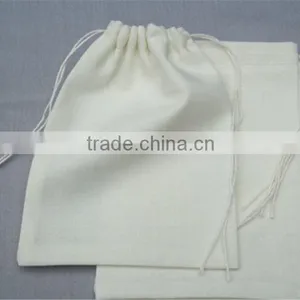 Muslin Bag 3 x 5 White Single Drawstring Bag thumbnail-5