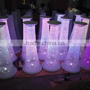 Elegant Wholesale Wedding Aisle Decorations Metal Pillars/wedding Flower Pillar/wedding Walkway Wedding Crystal Pillars thumbnail-2