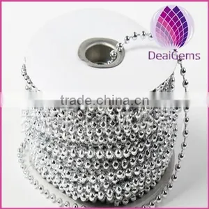 Wholesale Connecting Necklace 4mm Silver Plated Plastic Chain Round Plastic Beads Chain Sold by Kilograms thumbnail-1
