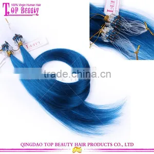 Wholesale Cheap Micro Ring Human Hair Extensions Glue Color Brazilian Micr Loop Hair Extensions thumbnail-1