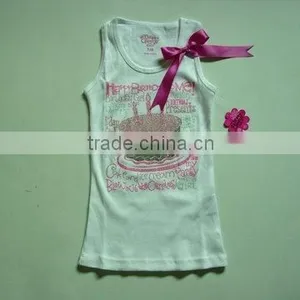 Girls Rib Cotton Printed Tank Top thumbnail-1