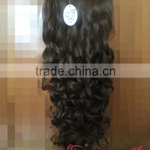 Natural Brown Clip in Curly Hair Extensions. Heat Resistant Hair Pieces thumbnail-1