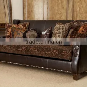 Indian Vintage Leather Sofa, Royal Industrial Leather Arab Sofa thumbnail-1