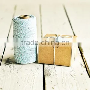 240 Yards Spool Baker's Twine in Baby Blue Stripes - 240 Yards - Light Pastel Boy String Cord Ribbon Gift Wrapping Packaging thumbnail-1