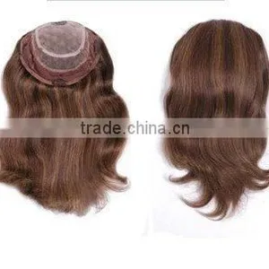 Slky Top Human Hair Demi Wigs - 3/4 Darts For Customer Fits thumbnail-1