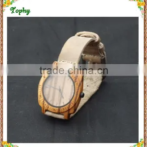 Brown Genuine Leather Wooden Watch Wholeasale Cheap Price thumbnail-4