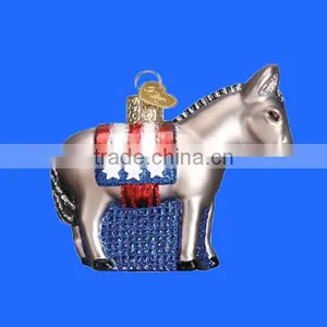 Custom Christmas Democratic Donkey Resin Hanging Ornament thumbnail-1
