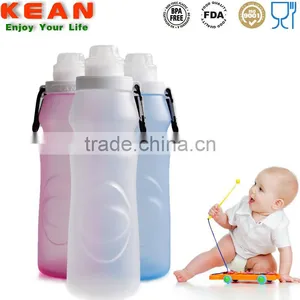 Silicone Foldable Water Bottle 550ml Outdoor Running Hiking thumbnail-2