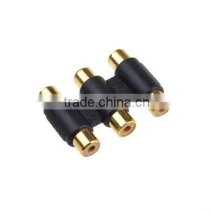 3 RCA AV Audio Video Female to Female Adapter 3RCA Coupler Connector thumbnail-1