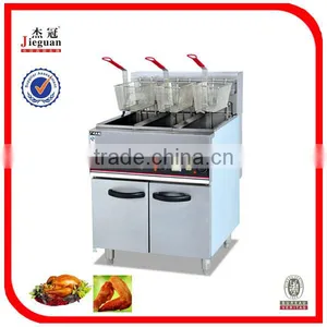 Stable Quality Stainless Steel Electric 3-tank Fryer 3-basket(freestanding Type)(DF-26-3)(0086-13632272289) thumbnail-1