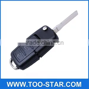 Flip Folding Key Shell for VW VOLKSWAGEN SEAT SKODA Remote Key Case Fob NEW 3 BN thumbnail-1
