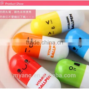 Promotional Creative Plastic Ballpoint Pen With Pill Shaped Top ,Capsule Ballpoint Pen,Vitamin Ball Pen thumbnail-5