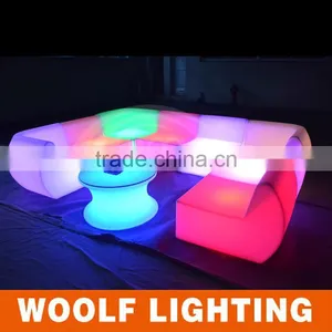 Cheap Price LED Illuminated Wholesale Plastic Sofa Chairs thumbnail-1
