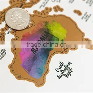 Travel Maps "It's a Beautiful World" Scratch Your Travels Track Map thumbnail-2