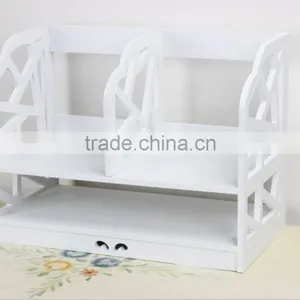 Decorative White Wood Plastics Desktop Organizer & Bookshelf thumbnail-1