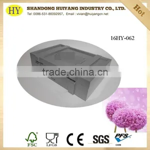 Glossy Silver Color Luxury Wood Cigar Box thumbnail-1