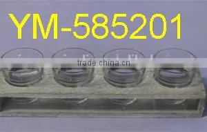 Good Selling Garden Product Wooden Flower Pot and Wooden Candle Holder,with Glass. thumbnail-1