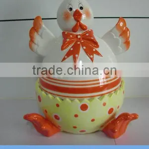 Ceramic Easter Gift,chicken Cookie Jar, Easter Decoration thumbnail-1