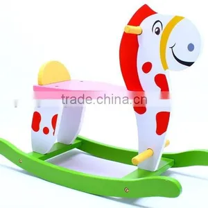 2017 Wooden Rocking Horse Baby Toy Kids Children Equipment Parts Product Wholesale Interior Decoration China Supplier thumbnail-1