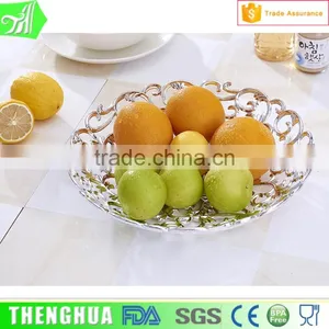 Gold Fruit Plate Decorative Indian Serving Tray thumbnail-6