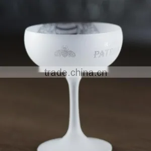 5oz Etched Laser Engrave Glass Sand Blasted Logo Wine Glass Cup thumbnail-2