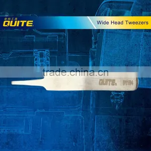 Wide Head Stainless Steel Tweezers 125mm Tweezers thumbnail-1