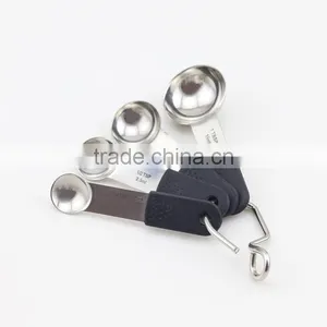 Black Handle 4pcs Stainless Steel Measuring Spoons thumbnail-5