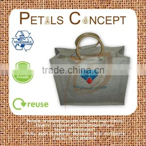 Recyclable Screen Printing Jute Wine Bottle Bag thumbnail-1