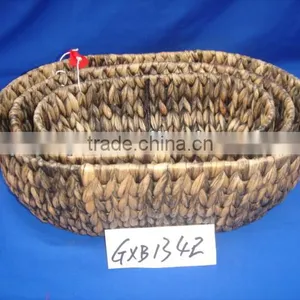 Handmade Oval Water Hyacinth Storage Basket New Designed thumbnail-1