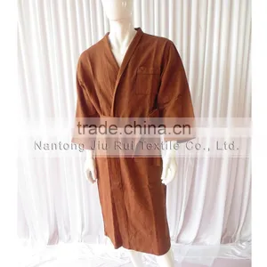 Brown Bathrobe For Women Spa Cmfortable Cotton Waffle Bathrobe Winter Warm Long Sleeve Pajamas thumbnail-1