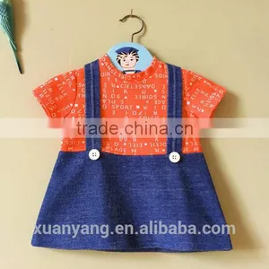 New Fashion Wholesale Newborn Clothes Latest Children Dress Designs Floral Baby Dress Girl t Shirt Suspender Skirt Girls Dress thumbnail-1
